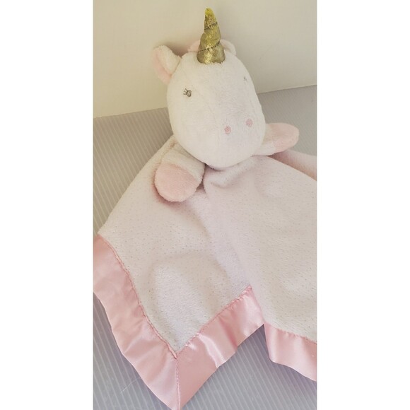Cloud Island White Pink Glitter Unicorn Baby Security Blanket Lovey Plush Toy - Picture 10 of 12